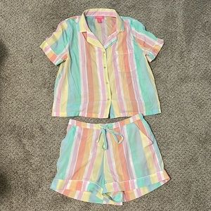 Colorful striped PJ set